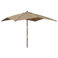 Parasol met houten paal 300x300x273 cm taupe - thumbnail