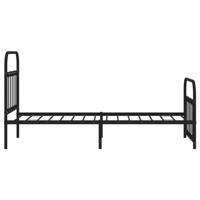 Bedframe met hoofd- en voeteneinde metaal zwart 90x200 cm - thumbnail
