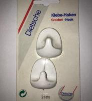 Universele handdoekhaken zelfklevend (setje van 2) wit - thumbnail