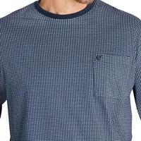 Blauwe heren pyjama blokjesdesign Hajo - thumbnail