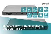 Digitus DA-70895 notebook dock & poortreplicator Bedraad Thunderbolt 3 Zwart, Grijs - thumbnail