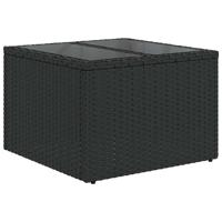 5-delige Loungeset met kussens poly rattan zwart - thumbnail