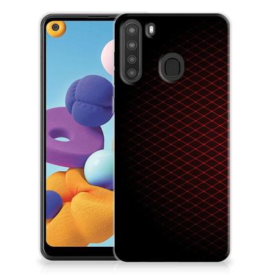 Samsung Galaxy A21 | TPU bumper | Geruit Rood Samsung Galaxy A21 | TPU bumper | Geruit Rood