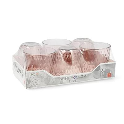 Bormioli Rocco Waterglazen Slot - Roze - 290 ml - 6 stuks