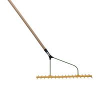 Hooihark dubbel getand schuin met steel - thumbnail