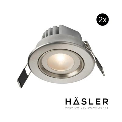 Inbouwspot Häsler Tarragona Incl. Fase Aansnijding Dimbaar 8 cm 4 Watt Warm Wit RVS Set 1x Inbouwspot Häsler Tarragona Incl. Fase Aansnijding Dimbaar 8 cm 4 Watt Warm Wit RVS Set 1x