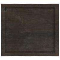 Tafelblad natuurlijke rand 60x50x(2-6) cm eikenhout donkerbruin - thumbnail