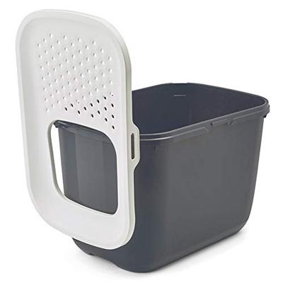 SAVIC KATTENBAK HOP IN ANTRACIET / WIT 58,5X39X39,5 CM