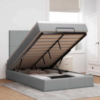 Ottoman bed met matras 120x190 cm stof lichtgrijs - thumbnail