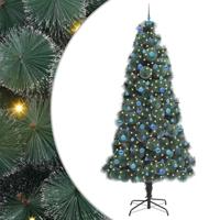 VidaXL Kunstmatige voorverlichte kerstboom met ballenset groen 240 cm - thumbnail