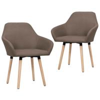 VidaXL Eetkamerstoelen 2 st stof bruin - thumbnail