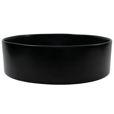 Wiesbaden Link opzetwastafel rond 40x14,5 cm, zwart