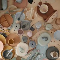 Siliconen tafelset mushie marineblauw - thumbnail