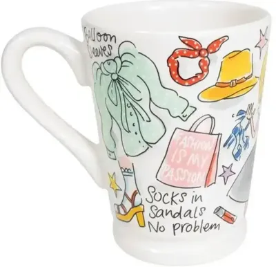 Blond Amsterdam xl mok aardewerk fashion girl 10x12.5cm multi