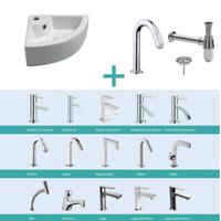 FonteinPack Pallas 44.5x32.5x13 cm Chroom (Keuze uit 20 kranen) - thumbnail