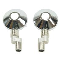 Riko s-koppeling set met rozet 1/2" x 3/8" chroom - thumbnail