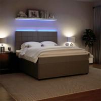 Boxspring met matras fluweel lichtgrijs 180x200 cm - thumbnail