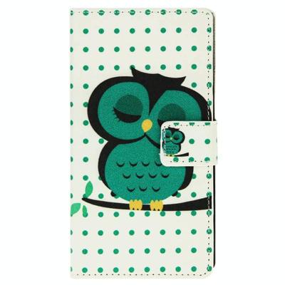 Uil patroon lederen hoesje met houder & opbergruimte voor pinpassen & portemonnee voor Nokia Lumia 930