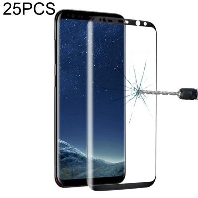 25 stuks voor Galaxy S8 plus volledige schermrand lijm gehard glas screen protector (zwart)