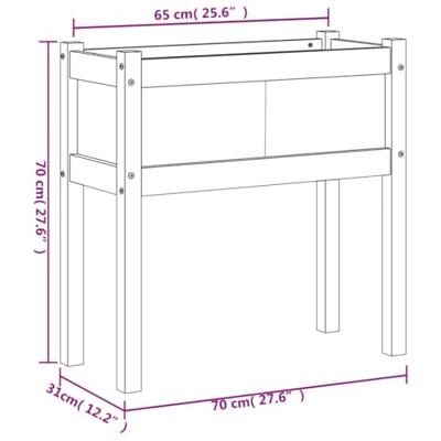 VidaXL Plantenbakken met poten 2 st massief grenenhout wit