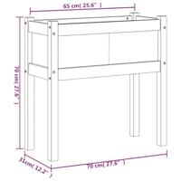 Plantenbak met poten 70x31x70 cm massief grenenhout wit - thumbnail