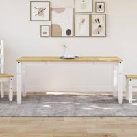 Eettafel Corona 180x90x75 cm massief grenenhout wit - thumbnail