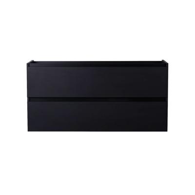 Wastafelmeubel BWS Maia Onderkast Zonder Topblad 120 cm 2 Laden + 1 Uitsparing Mat Zwart