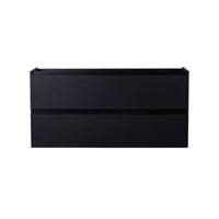 Wastafelmeubel BWS Maia Onderkast Zonder Topblad 120 cm 2 Laden + 1 Uitsparing Mat Zwart - thumbnail