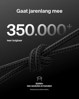 Belkin Eco Gevlochten USB-C to USB-C Kabel 2 m, 240 W - Zachte, flexibele snellaadkabel, Type C Laadkabel voor iPhone 16, Galaxy S25, Pixel 9, MacBook, iPad Pro en meer - Zwart USB 2.0, 2M