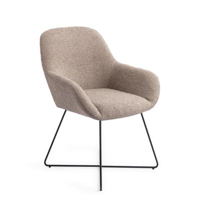 Jesper Home Eetkamerstoel 'Kushi' Cross Black, kleur Stone Haze