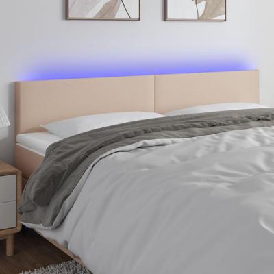 Hoofdbord LED 160x5x78/88 cm kunstleer cappuccinokleurig