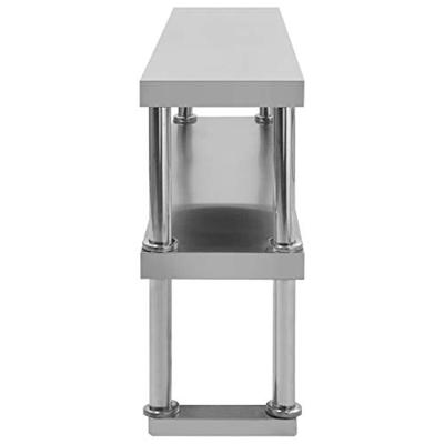 VidaXL Verhoging voor werktafel 2-laags 120x30x65 cm roestvrij staal