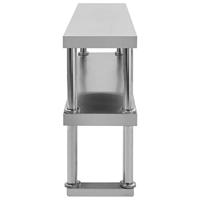 Verhoging voor werktafel 2-laags 120x30x65 cm roestvrij staal - thumbnail