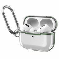 AirPods Pro / AirPods Pro 2 hoesje - TPU - Split series - Transparant / Groen AirPods Pro / AirPods Pro 2 hoesje - TPU - Split series - Transparant / Groen