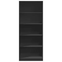 Kledingkast 80x50x200 cm bewerkt hout zwart - thumbnail