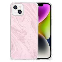 iPhone 14 Anti-Shock Hoesje Marble Pink - Origineel Cadeau Vriendin - thumbnail