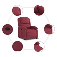 Fauteuil verstelbaar stof wijnrood - thumbnail