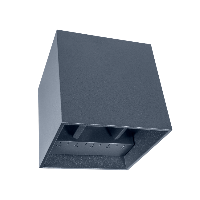 Wandlamp antraciet grijs RAL7016 CUBE 10x10x10cm 2300K Up en Down 6W 220 lumen dimbaar lichtbundels - thumbnail