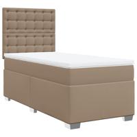Boxspring met matras kunstleer cappuccinokleurig 90x190 cm - thumbnail