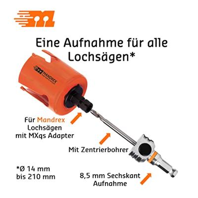 Gatzaaghouder zeskant 8.5mm HSS+ Centreerboor 125mm Ø 6,35 mm voor hout kunststof metaal MX200024B - thumbnail
