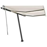 Luifel handmatig uittrekbaar met LED 350x250 cm crèmekleurig - thumbnail