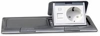 LEDmaxx 105627 2-voudig Vloerinbouw-contactdoos Met Cat5-bus, Aanraakbeveiliging Aluminium - thumbnail