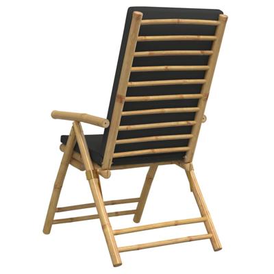Tuinstoelen 6 st inklapbaar met kussens bamboe donkergrijs