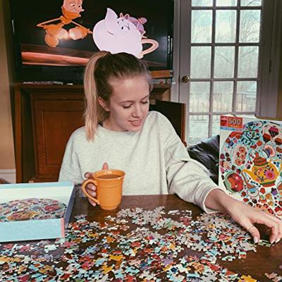 eeboo - Round Puzzle - Tea Party, 500 pc (EPZFTEA)