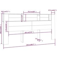 Hoofdbordkast 220x18,5x104,5 cm grijs sonoma eikenkleurig - thumbnail