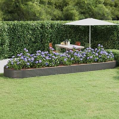 VidaXL Plantenbak 523x140x36 cm gepoedercoat staal grijs VidaXL Plantenbak 523x140x36 cm gepoedercoat staal grijs