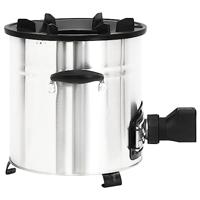 Houtkachel met USB-ventilator 35,5x26x28 cm roestvrijstaal - thumbnail