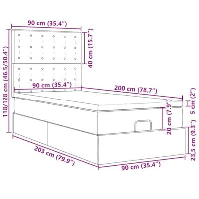 Ottoman bed met matrassen 90x200cm fluweel donkergroen