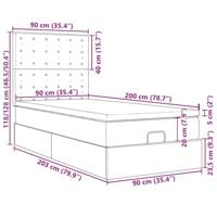 Ottoman bed met matrassen 90x200cm fluweel donkergroen - thumbnail