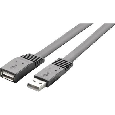 Renkforce RF-4096134 USB-kabel USB 2.0 USB-A stekker, USB-A bus 2.00 m Zwart Zeer flexibel